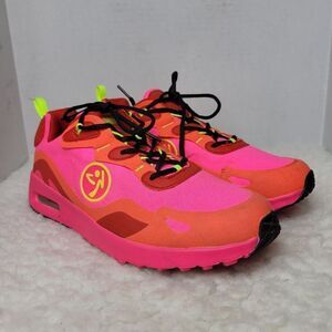 Zumba Air Lo Womens Sneaker Size 10 Hot Pink Orange  A1F00174 Sneaker